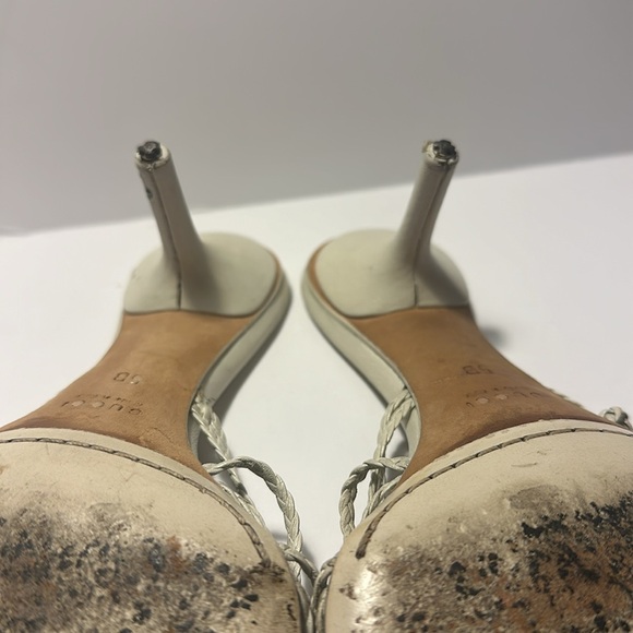 Gucci vintage braided strappy heel size 5B **needs heel posts *can buy on Amazon - Picture 13 of 15